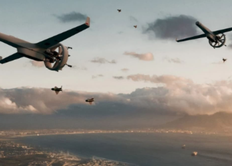 📸 На фото — дрон V-BAT, який скидає суббоєприпас Hatchet, розроблений тією ж компанією Northrop.